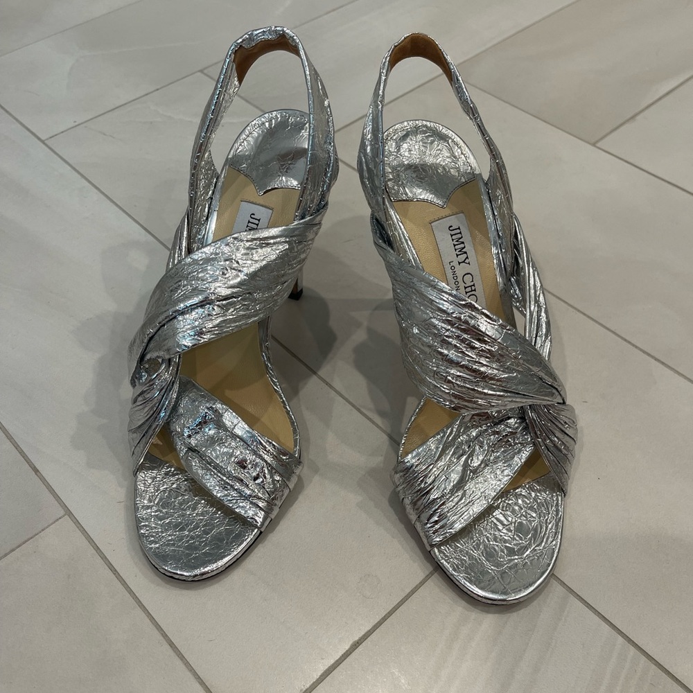 Jimmy Choo silver heeled sandals